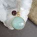 Plum Druzy Necklace Titanium Drusy Quartz Sea Green Chalcedony