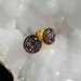 Tiny Druzy Earrings Peacock Drusy Quartz Studs Gold Vermeil Bezel Set
