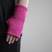 Fuschia knit Fingerless gloves for women