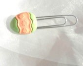 Green Orange Easter Egg Paperclip Bookmark