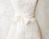 Bridal Sash - Romantic Luxe Satin Ribbon Sash - Wedding Sashes - Soft Ivory - 2.25 in - Bridal Belt
