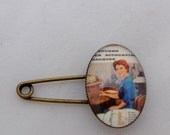 AD Typewriter brooch with an advertisement  for a vintage typewriter