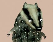 Happy Badger Love - Cute Blank Art Greetings Card