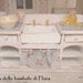 Pale pink kitchen unit with sink - 1/12 dolls house dollhouse miniature