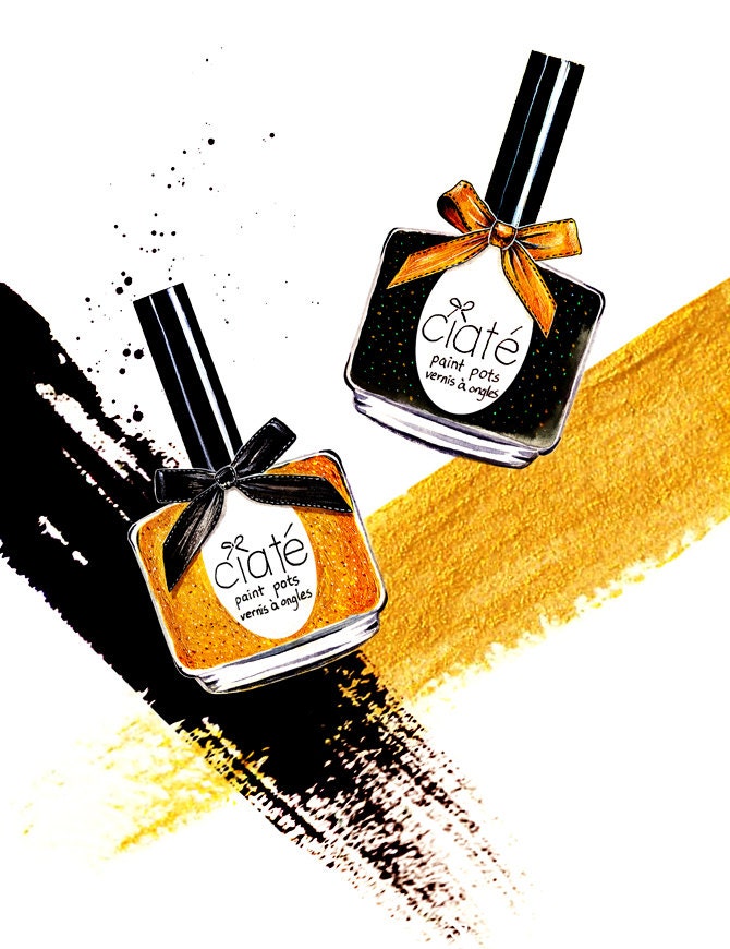 Nail Polish Illustration - Watercolor Fashion illustration