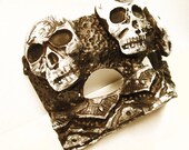 Skulls Mask, creepy, tribal, Halloween Costume, head hunters, black and white, dark mask, islander