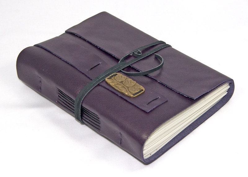 Purple Leather Journal with Bookmark