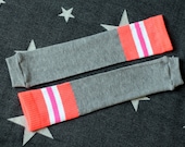 Baby Leg Warmers - Neon Orange White Pink and Grey Athletic baby legs, baby girl legwarmers, baby shower gift, arm warmers, leggings
