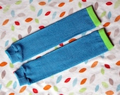 Baby Leg Warmers - Bright Blue and Green Ribbed, baby legs, boy or girl legwarmers, baby shower gift, arm warmers, leggings