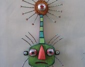 Bloomin', Original Found Object Sculpture, Wood Carving, Wall Art, by Fig Jam Studio