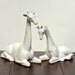 Vintage Ceramic Pair of Giraffes, White