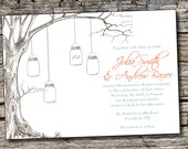 VINTAGE TREE Mason Jar Wedding Save the Date/Invitation/Response Card/Reception Card/Menu/Table Numbers/Thank You Card - You Print Il_170x135
