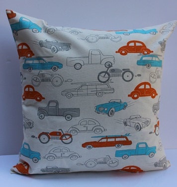 Automobiles 18" Pillow Cover - Featuring VW Bugs, Wagons, Convertibles, Motocycles, Trucks and More