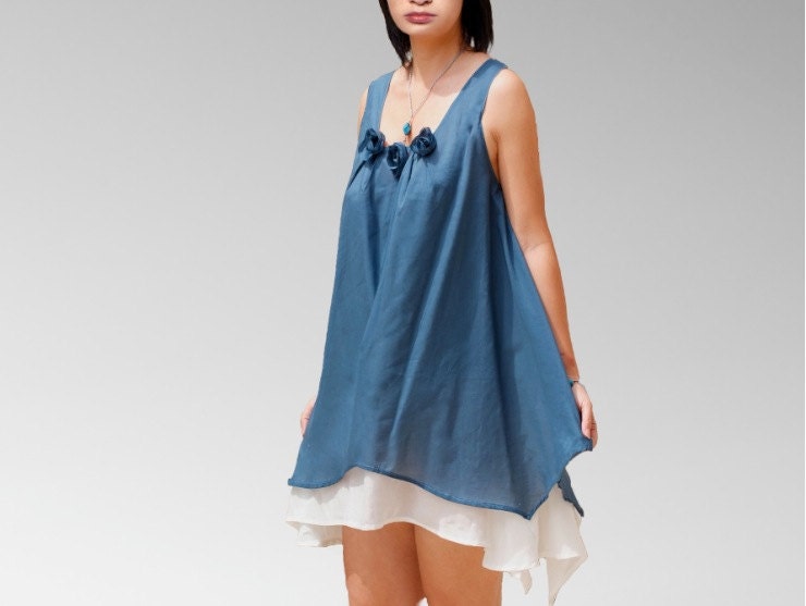 Layered holiday dresses/Multi-colored women dresses /wrap tops/women tunics/plus size