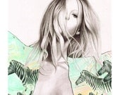 Fashion Illustration Print 5x7 -'Jungle Chloe'