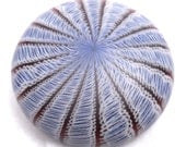 American Trade Bead - Texas - Flat backed disk bead. Hollow blown boro glass lampwork.