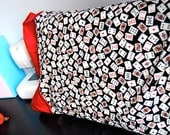 Deck of Cards Pillowcase in Red and Black