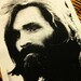 Charles Manson handmade screen printed back patch, black on natural