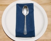Cloth Napkin - Organic Cotton Hemp - Navy Blue - Kitchen - Eco Friendly Home - Set of Two