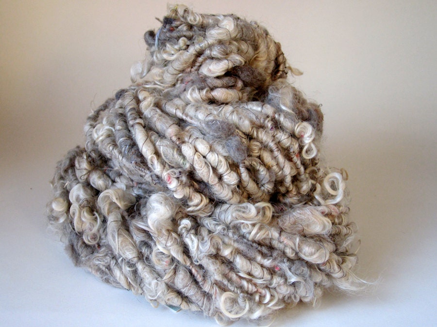 Curly Q - Handspun Yarn Super Bulky Corespun and Auto-Wrapped