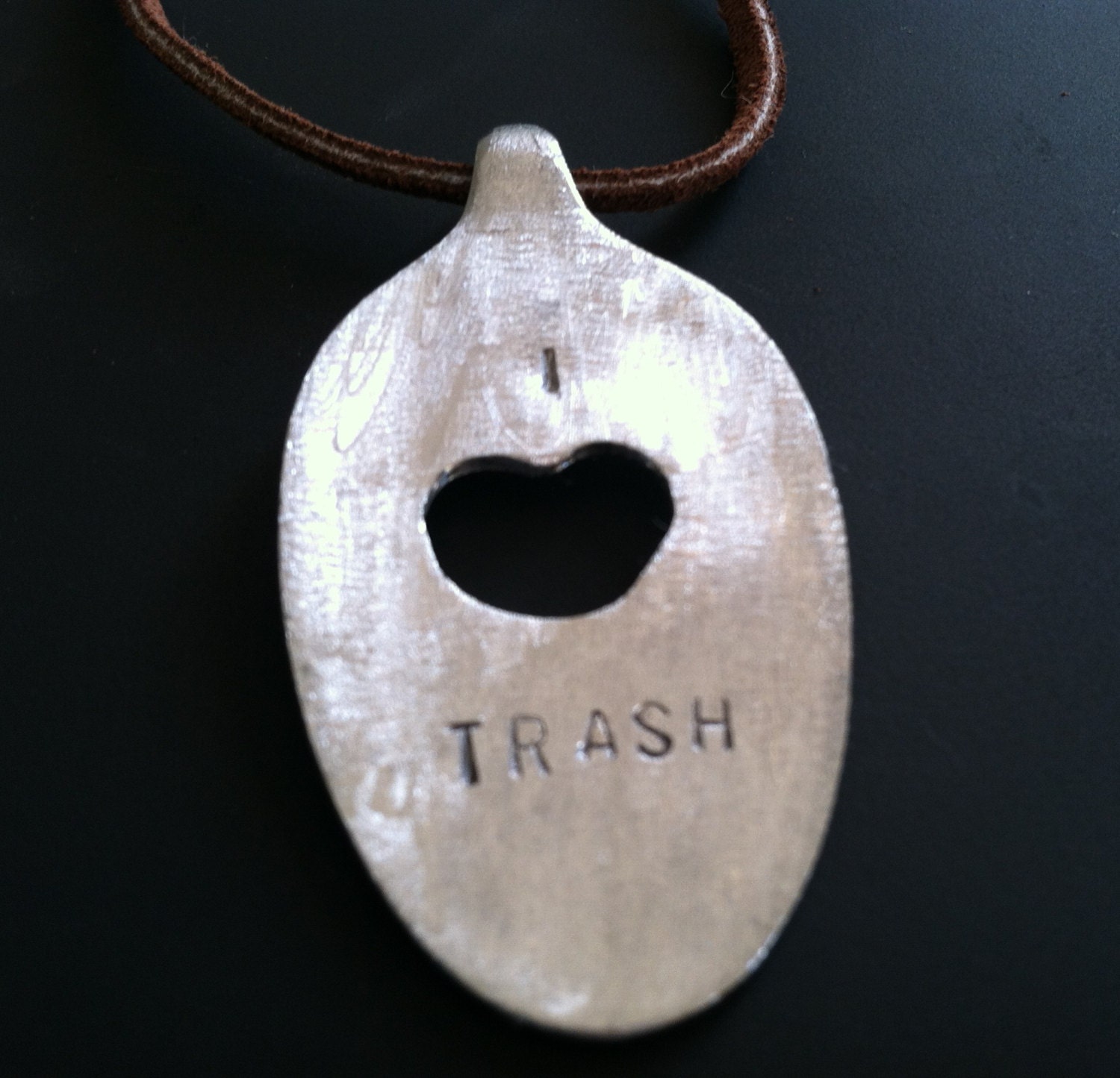 Upcycled Spoon Necklace I heart TRASH