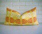 Decorative Throw Pillow Cover Lumbar - Amy Butler Midwest Modern - Garden Maze - Yellow Mustard Gold Ivory 12 x 22