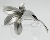 Vintage Coro Silvertone Flower Brooch