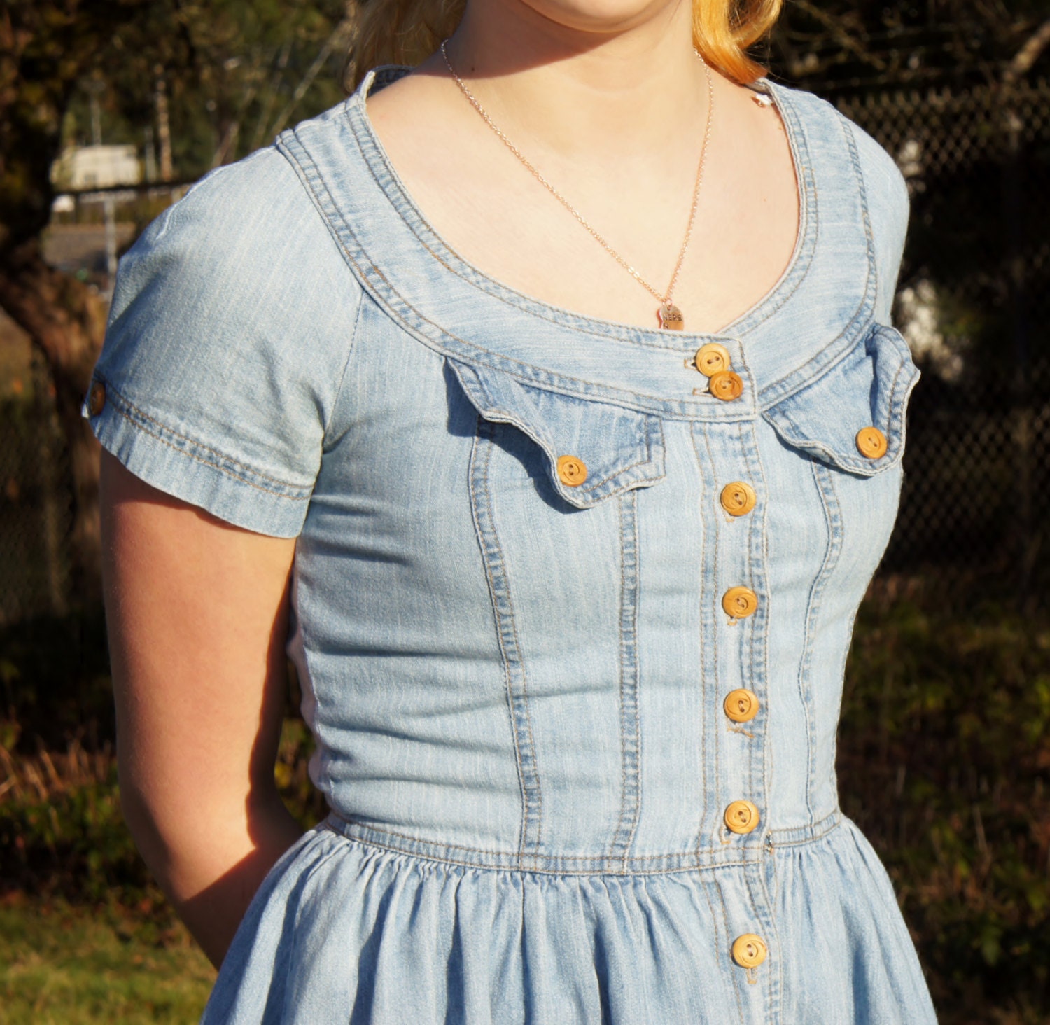 Early 90's light denim mini dress