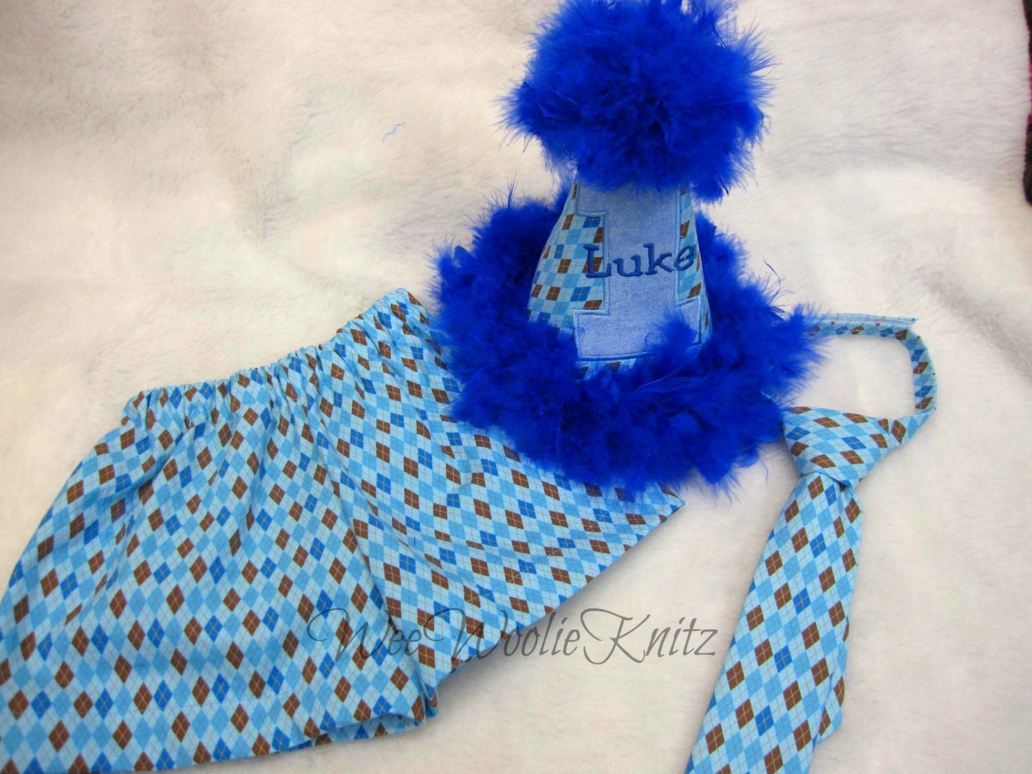 Boys Smash Cake and Birthday Outfit Tie Party Hat and Boxers Diaper Cover 1st 2nd 3rd Personalized