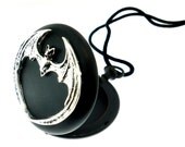Men's: Gothic/Steampunk/Dark Romance - Vintage Press Watch Locket with Circled Wings Bat for A Vampire