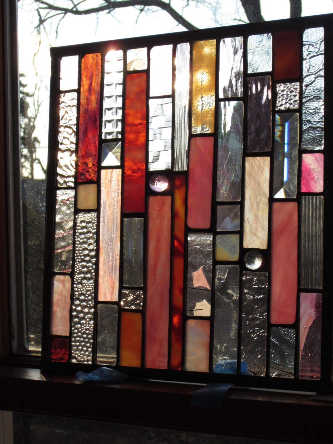 Pretty in Pink  stained glass windows    4 different windows available...buy one or buy all