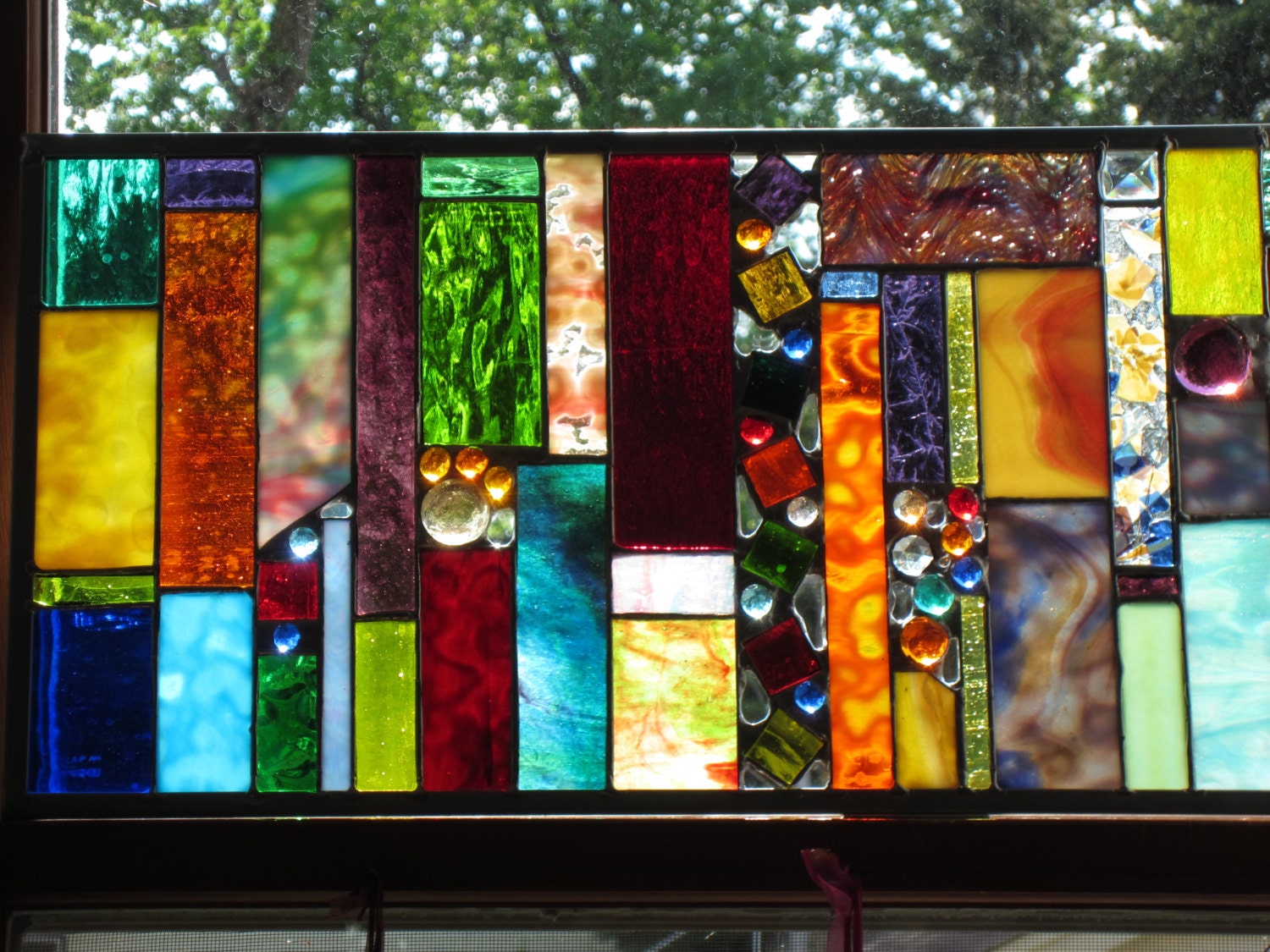 Wedding gift from the REGISTRY   Stained glass Transom CRAZY STYLE