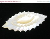 25%OFF Beautiful Vintage Carved Mother of Pearl Brooch, Stacked Made in Isreal