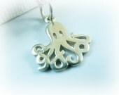 Small Octopus Necklace - Sterling Silver Pendant - Miniature Charm Jewelry - Ocean Creature - Sea Animal