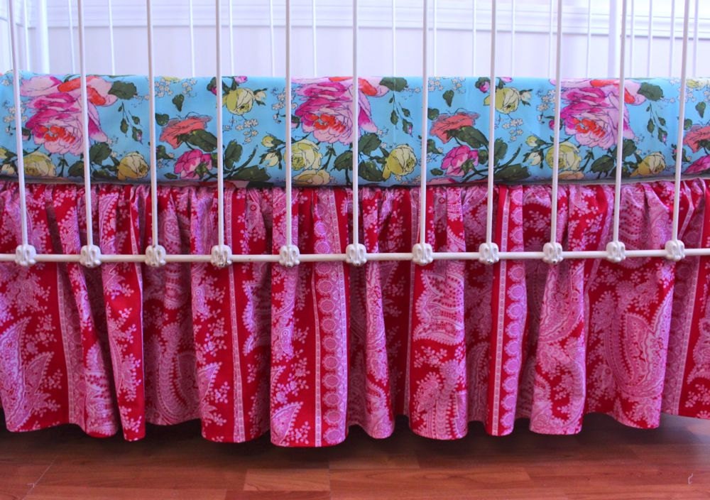 Custom Crib Sheet and Gathered Crib Skirt