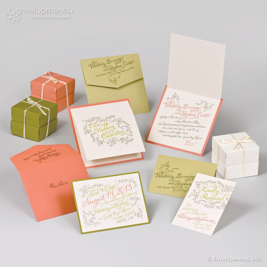 WEDDING ENSEMBLE Whitney & Stephen Wedding Invitation