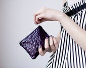 Purple Reptile Leather Coin Purse No. CP-1003