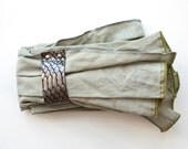Dusty Green Scarf With Leather Loop