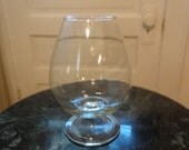 Vintage Clear Glass Fish Bowl Brandy Snifter Vase