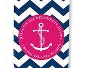 Set of 15 Personalized Koozies with Monogram - Nautical Anchor - Customize Colors- Bachelorette Favors- Bridesmaid Gifts