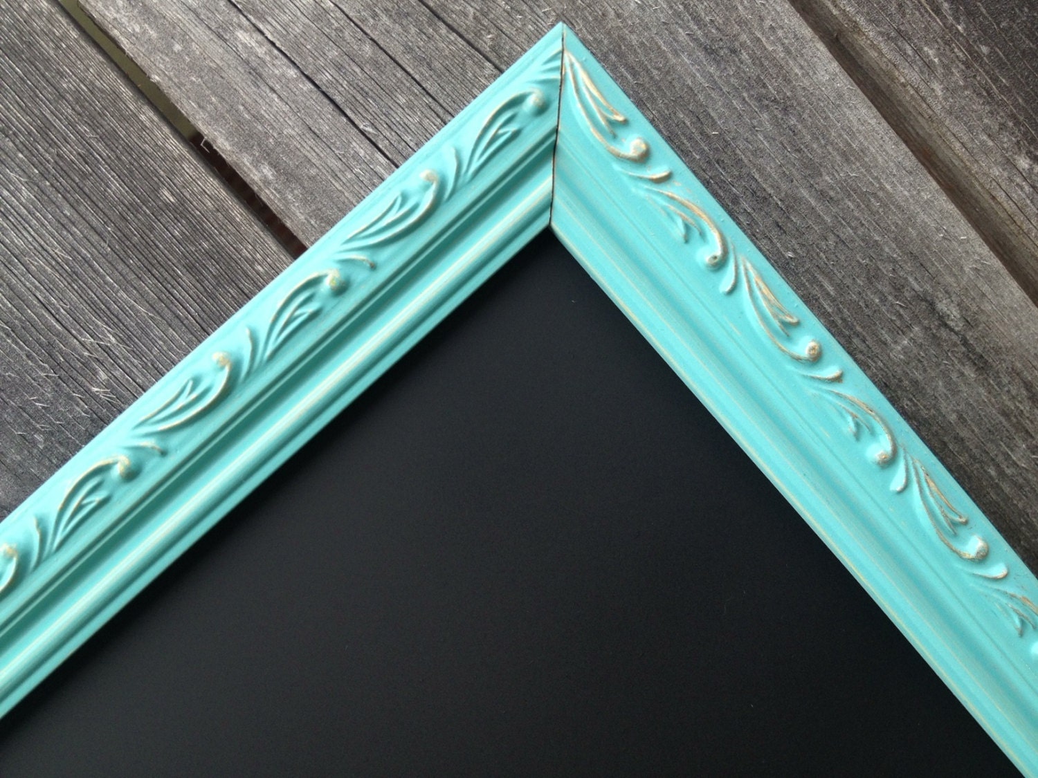 Aqua Distressed CHALKBOARD Frame Chalk Board Vintage Style Frame Memo Board Wedding Sign Candy Bar Photo Prop Nursery Decor