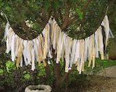 Wedding Decoration, Wedding Garland, Wedding Banner, Rustic Wedding Decor, Fabric Garland, Shabby Cottage Chic, Bridal Shower Decor