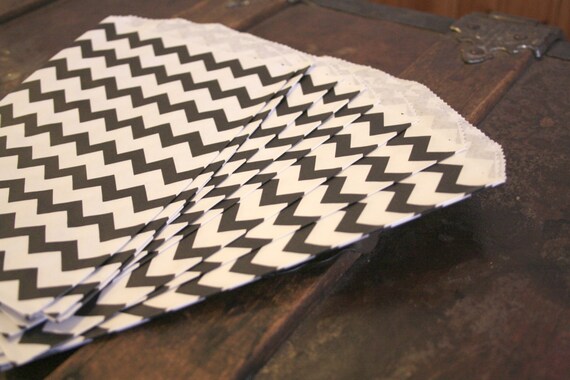 black chevron favor bags ... 25 paper treat bags ... choose your color Il_570xn