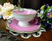 Hot Pink Royal Bayreuth Teacup and Saucer - Wide Mouthed Cup and Saucer 9872