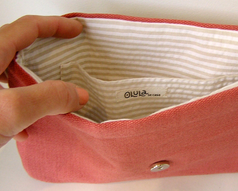 Hand screen printed cotton Clutch