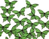 20 Green Butterfly scrapbook embellishments, cutouts, confetti, card making, supply, handmade, party, decor, wedding - No601