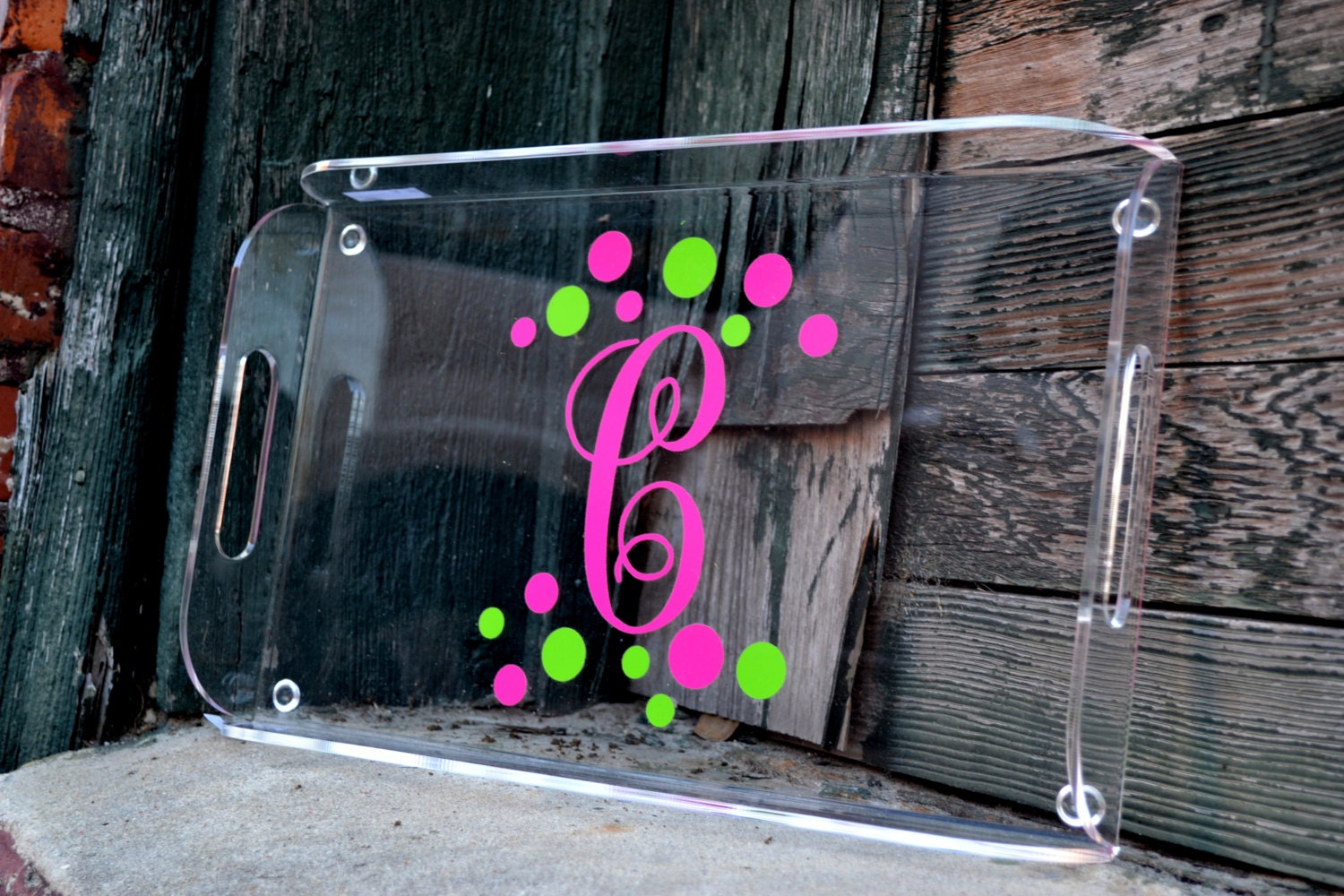 PERSONALIZED Serving Tray - Acrylic - Monogram Custom Clear