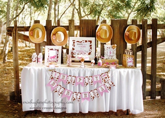 Cowgirl Printable Party Package DIGITAL Cowgirl Birthday Package Il_570xn
