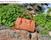Vintage  Dooney & Bourke Bag  Doctor's Bag Shoulder Bag Purse Handbag Satchel British Tan  with British Tan