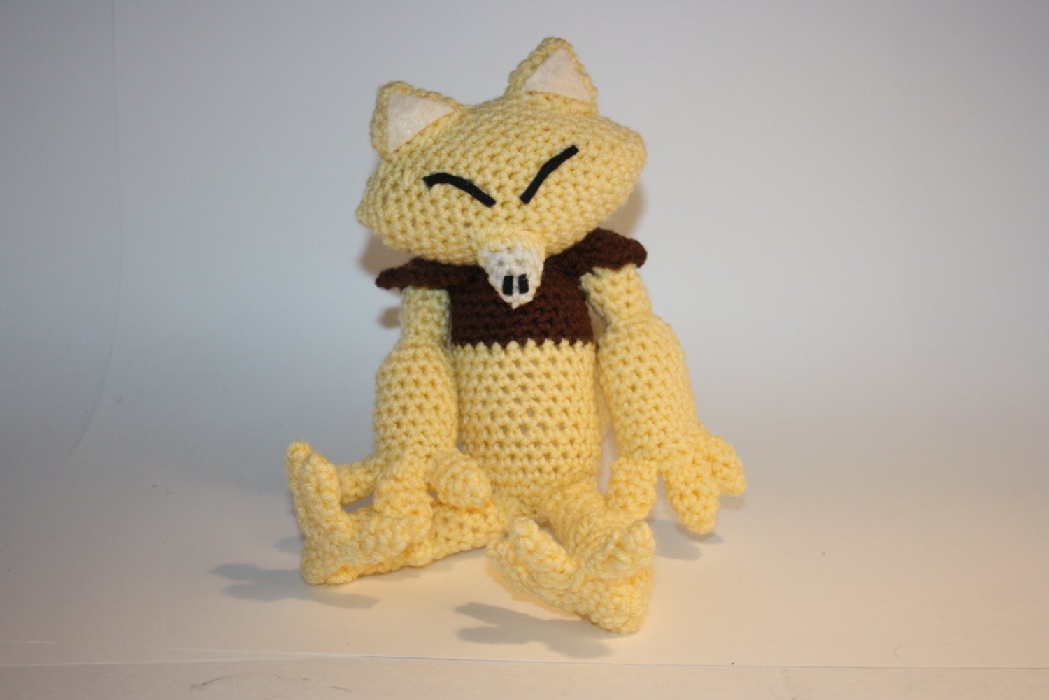 Abra Handmade Crochet Plush Doll Amigurumi Toy - Pokemon Inspired - Ready to Ship